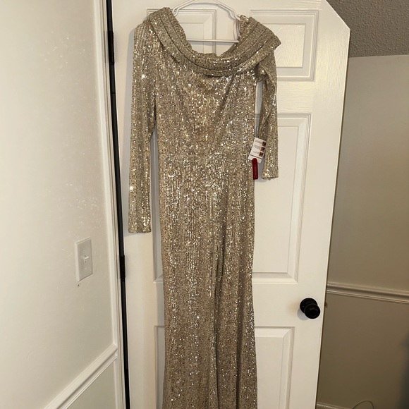 Mac Duggal new with tags sequin jumpsuit.